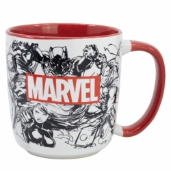 TAZA CERAMICA ELITE 380 ML EN CAJA REGALO MARVEL PATTERN