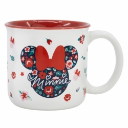 TAZA CERAMICA DESAYUNO 400 ML EN CAJA REGALO MINNIE MOUSE GARDENING