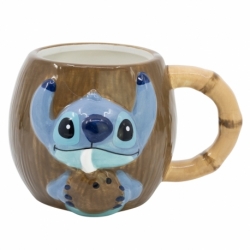 TAZA CERAMICA 3D 420 ML EN CAJA REGALO STITCH COCONUT