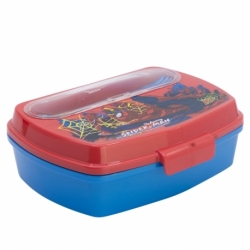 SANDWICHERA RECTANGULAR CON CUBIERTOS SPIDERMAN MOVING TARGET