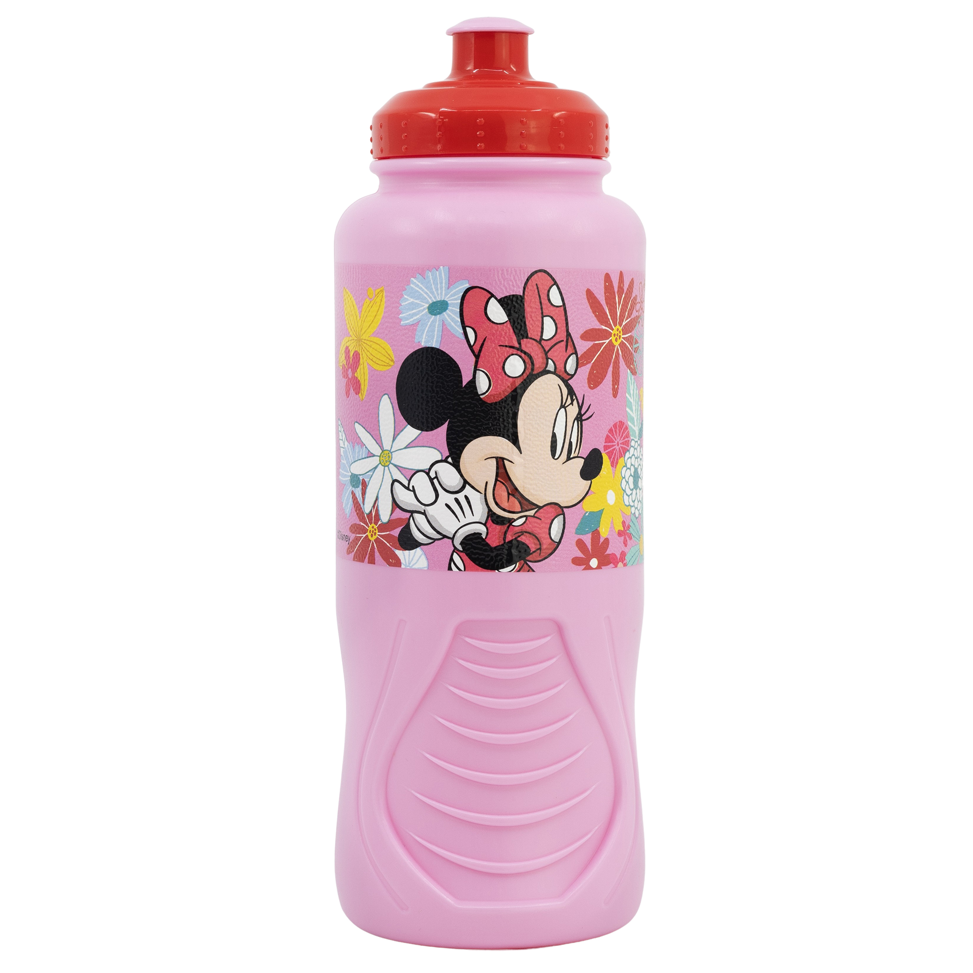 Ergo-Flasche für Kinder aus Kunststoff, 430 ml, Minnie Mouse-Frühlingsoptik 
