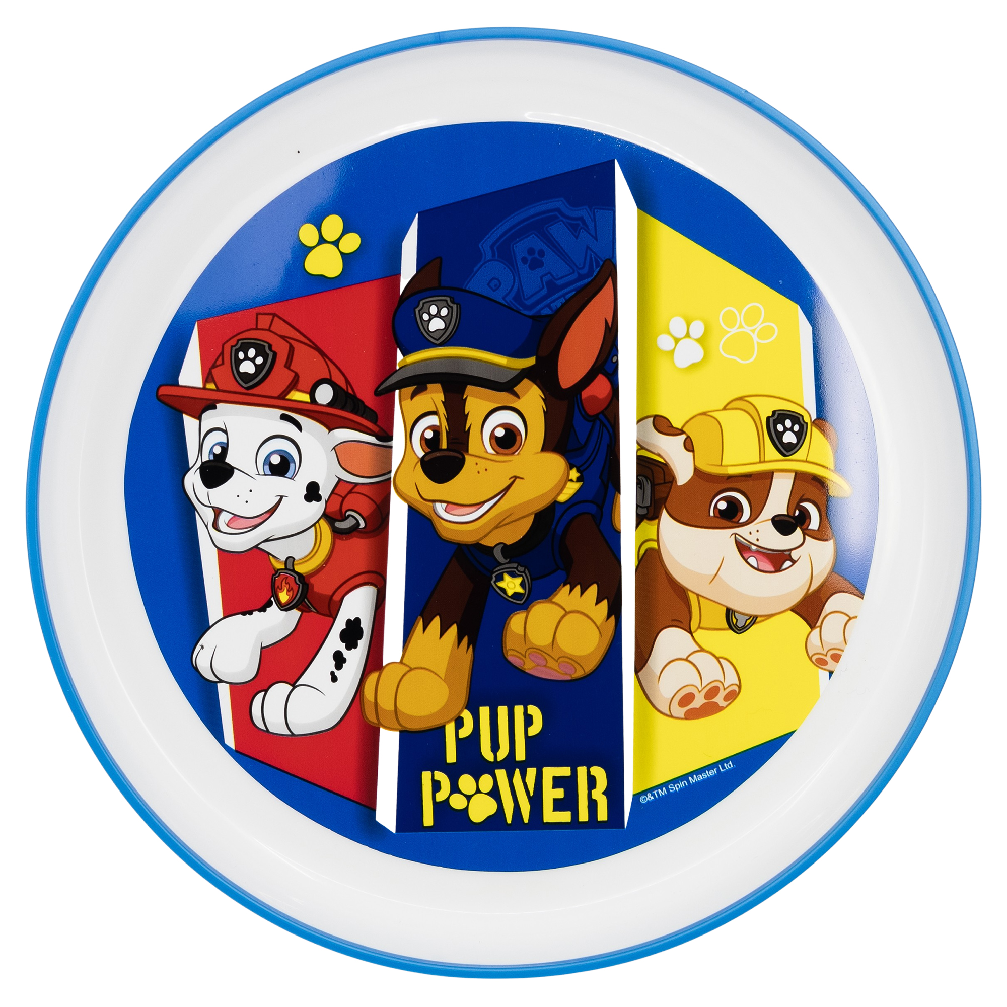 Piatto Premium Bicolore Antiscivolo Per Bambini Paw Patrol Pup Power 