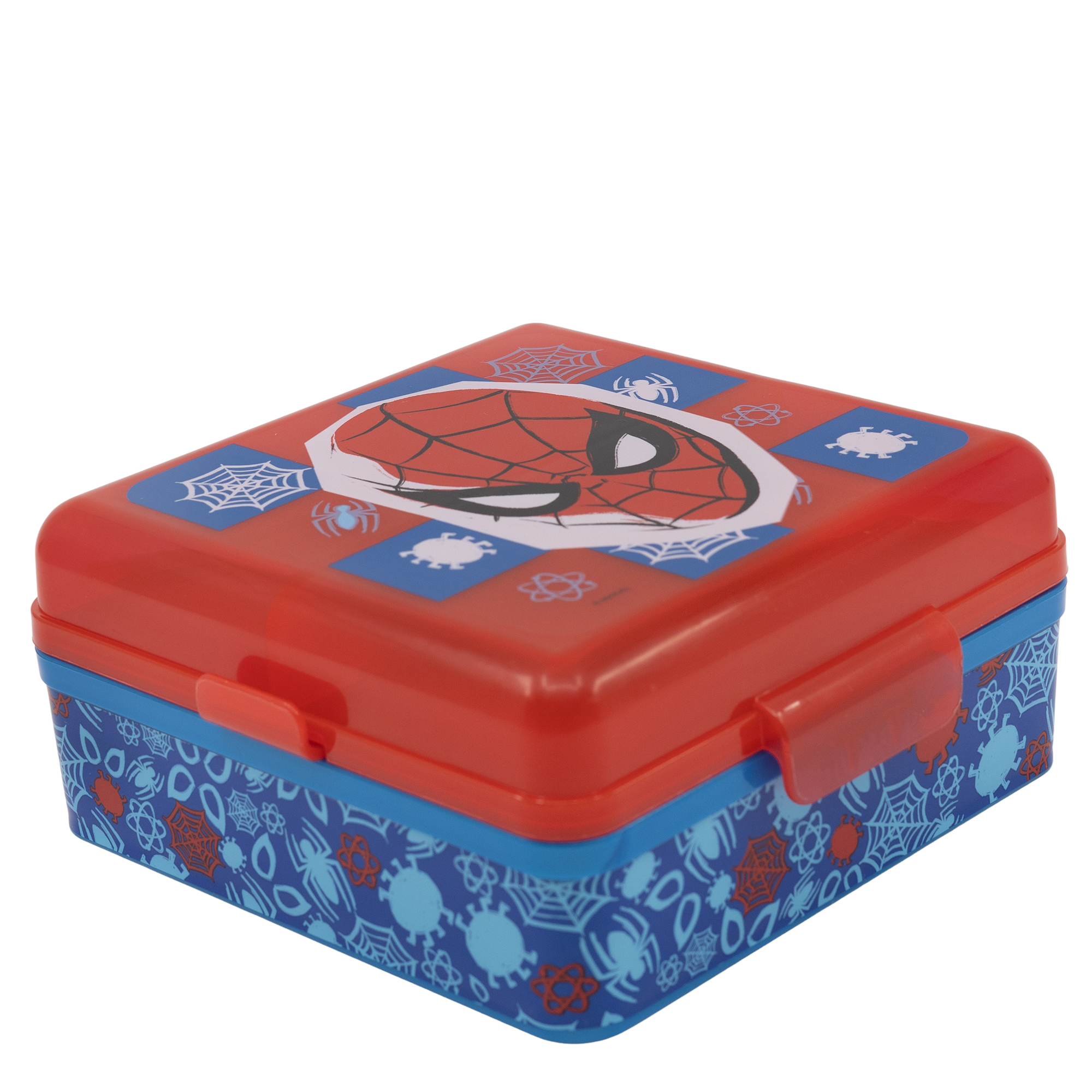 Square Lunch Box With Multiple Compartments Cuadrada Spiderman Midnight Flyer 